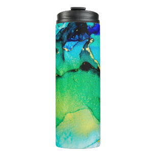 PERSIAN BLUE, chartreuse green. Very beautiful art Thermal Tumbler