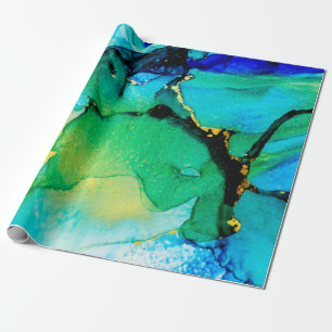 PERSIAN BLUE, chartreuse green. Very beautiful art Wrapping Paper