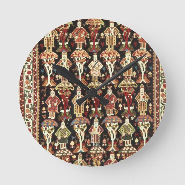 Persian carpet, 19th-20th century round clock (Front)