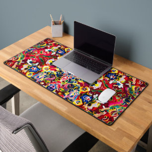 Persian Carpet Abstract Colourful Pattern Desk Mat