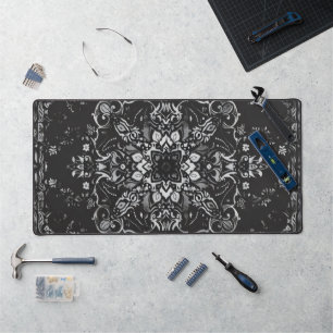 Persian Carpet Black Pattern Desk Mat