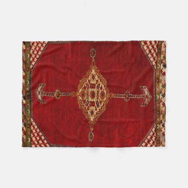 Persian carpet -bold design fleece blanket (Front (Horizontal))