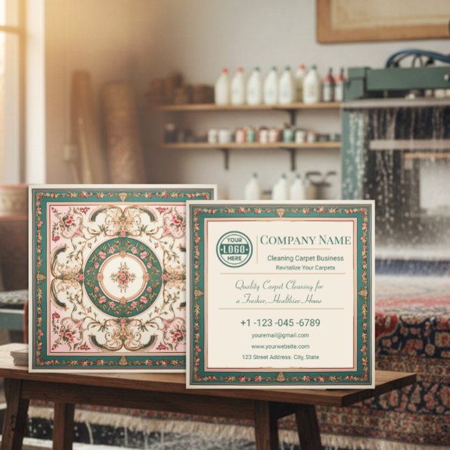 Persian Carpet Cleaning Square Business Card (Creator Uploaded)