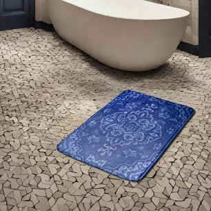Persian carpet look in blue bath mat