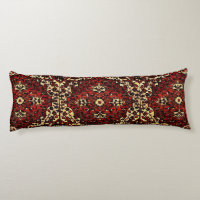 Persian carpet look in dark red and cream