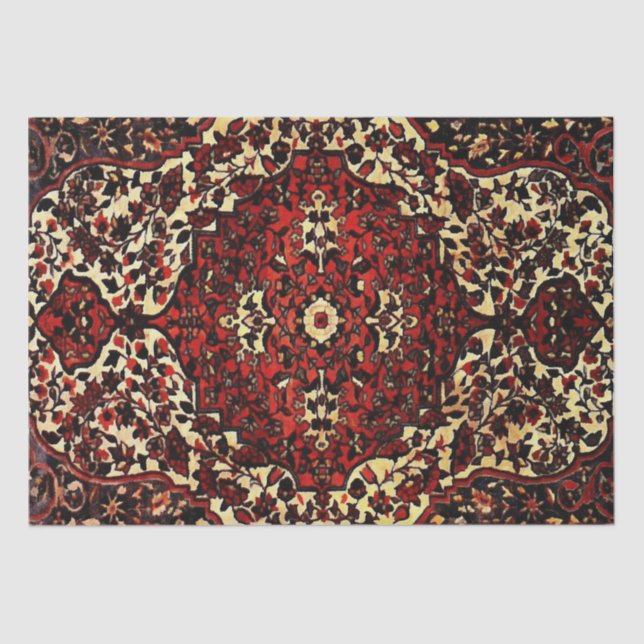 Persian carpet look in dark red and cream  tissue paper (Front)