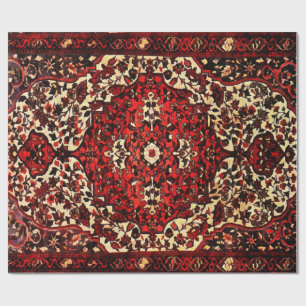 Persian carpet look in dark red and cream wrapping paper