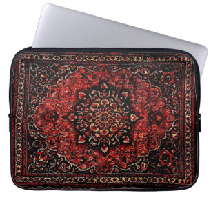 Persian carpet look in rose tinted field laptop sleeve