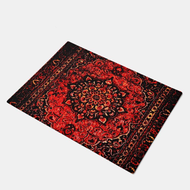 Persian carpet look with  rose  field    doormat (Angled)