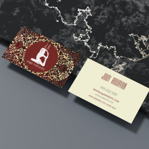 Persian carpet look - yoga woman business card