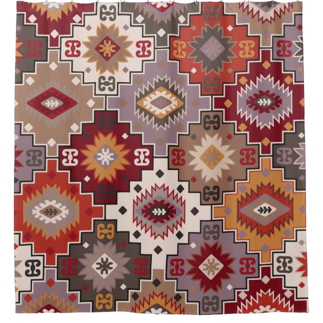 Persian carpet original design, tribal texture. Ea Shower Curtain (Front)