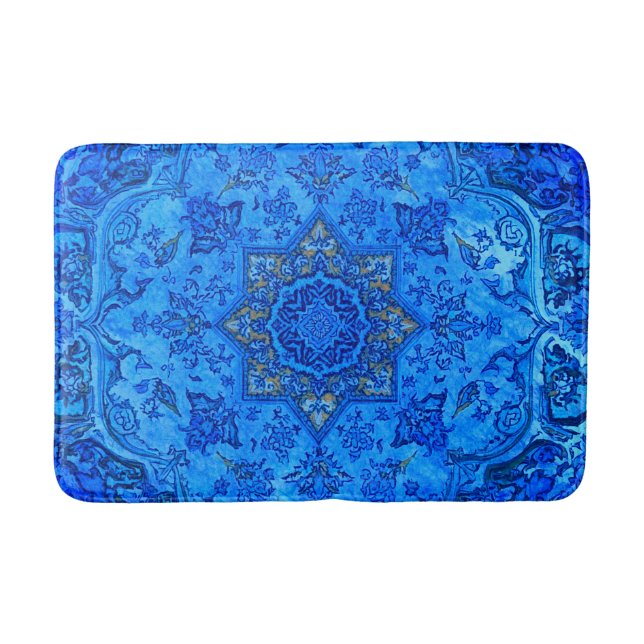 Persian Carpet Style  in Blues  Bath Mat (Front)