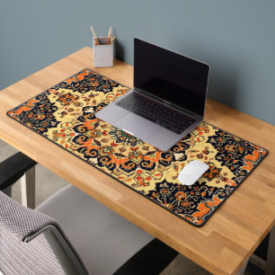 Persian Carpet Traditional Design Orange Desk Mat