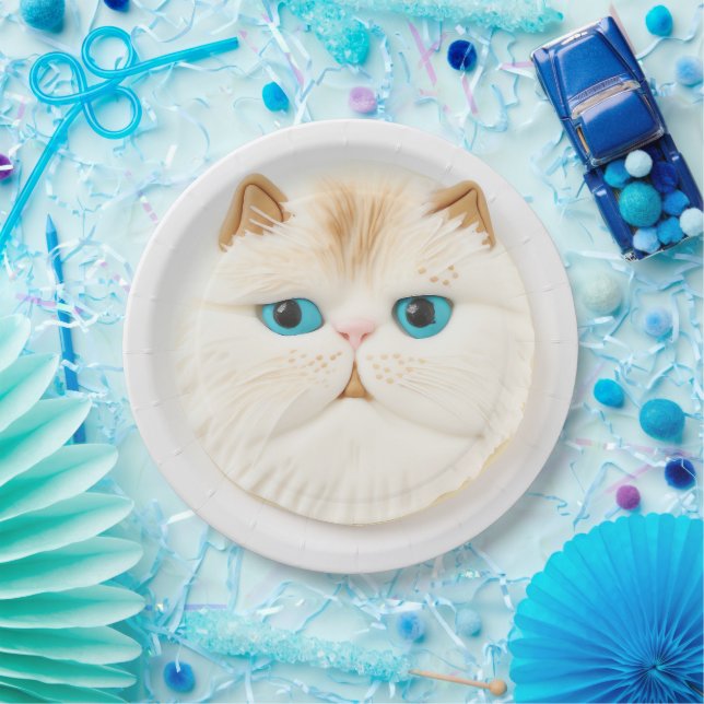 Persian Cat 3D Inspired Paper Plate (Party)
