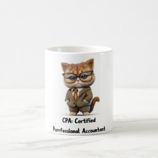 Persian Cat Accountant Mug — Funny Office Gift