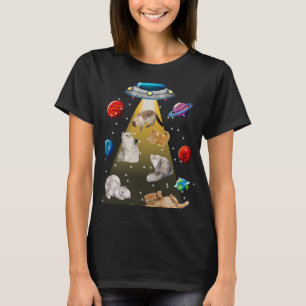 Persian Cat Alien Abduction UFO Galaxy Cat T-Shirt