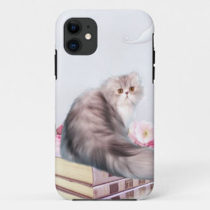 Persian cat and books Case-Mate iPhone case