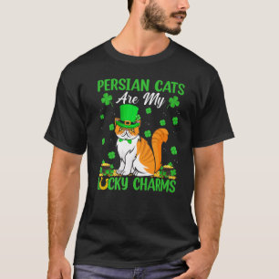 Persian Cat Are My Lucky Charms Persian Cat St Pat T-Shirt