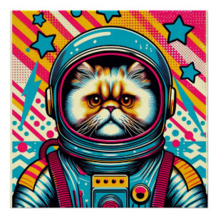 PERSIAN CAT-ASTRONAUT 4 POSTER