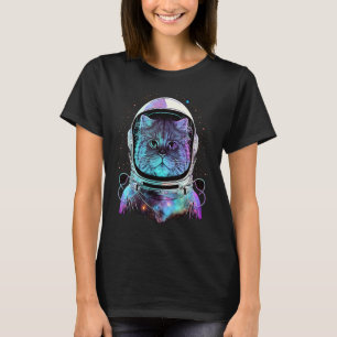 Persian Cat Astronaut Outer Space Colourful Cats A T-Shirt