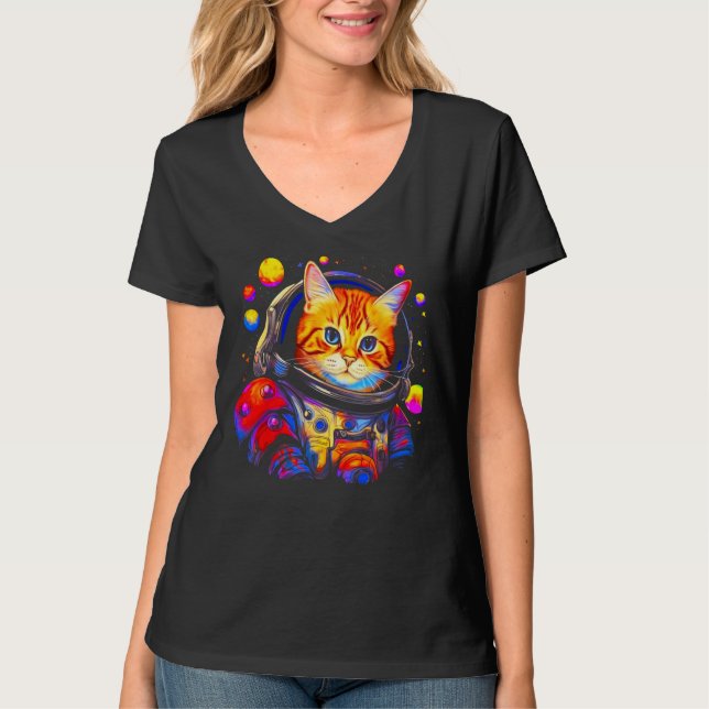 Persian Cat Astronaut T-Shirt (Front)