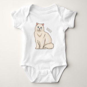 Persian cat cartoon illustration  baby bodysuit