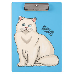 Persian cat cartoon illustration clipboard