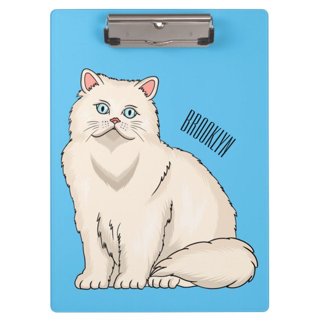 Persian cat cartoon illustration  clipboard (Front)