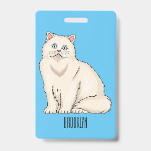 Persian cat cartoon illustration ID badge