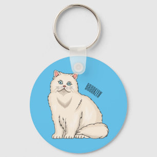 Persian cat cartoon illustration key ring