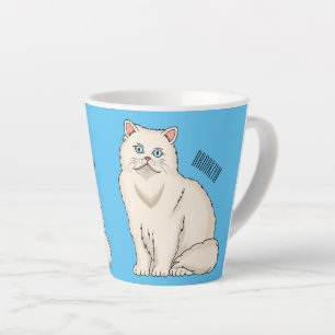 Persian cat cartoon illustration latte mug