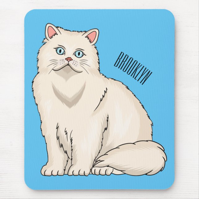 Persian cat cartoon illustration mouse pad (Front)