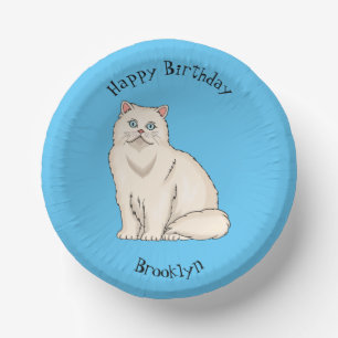 Persian cat cartoon illustration paper plate