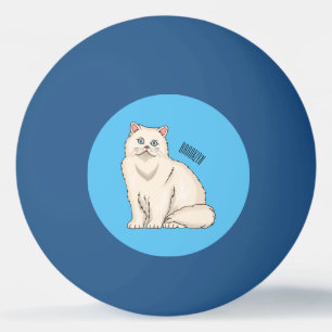 Persian cat cartoon illustration ping pong ball