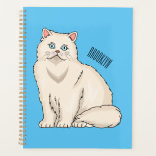 Persian cat cartoon illustration planner