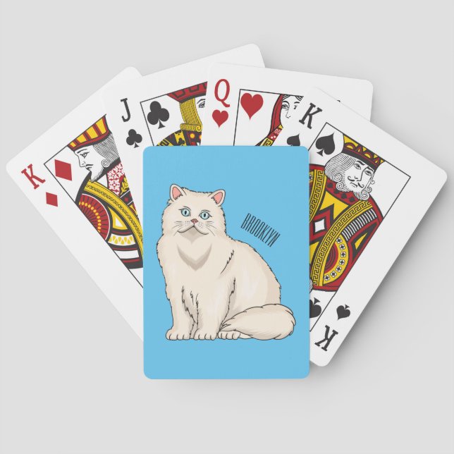 Persian cat cartoon illustration playing cards (Back)