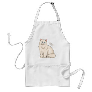 Persian cat cartoon illustration standard apron