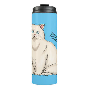 Persian cat cartoon illustration  thermal tumbler