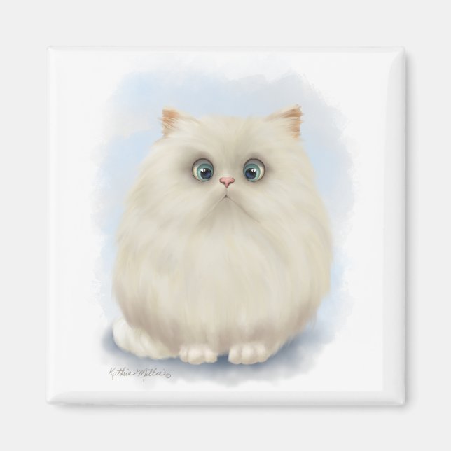 Persian Cat Cartoon Magnet (Front)