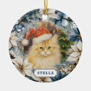 Persian Cat Ceramic Circle Ornament