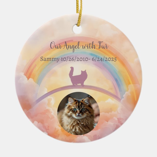 Persian Cat Ceramic Pet Memorial Ornament (Front)