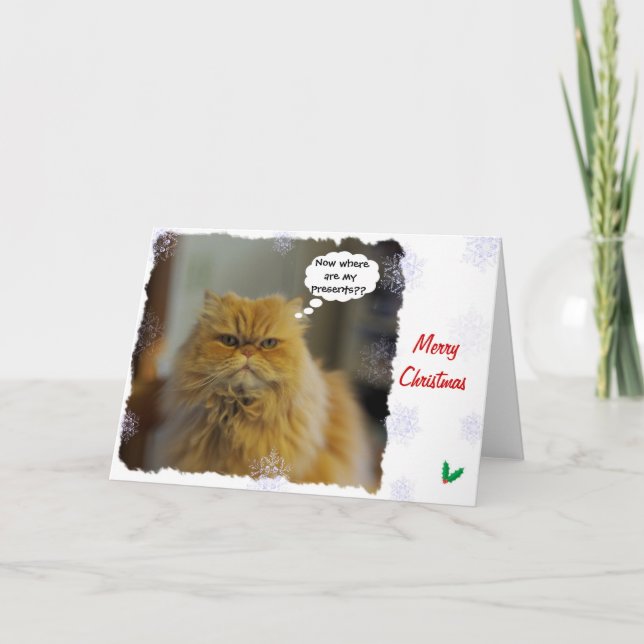Persian Cat Christmas Card (Front)