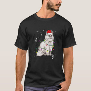 Persian Cat Christmas Lights Christmas Cat Santa h T-Shirt