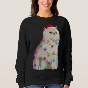 Persian Cat Christmas Lights Xmas Cat Lover Sweatshirt