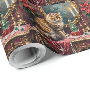 Persian Cat Christmas Velvet Vanity Holiday Wrapping Paper
