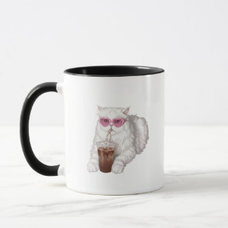 Persian Cat Comfort Colours Shirt, Iced Coffee Cat Mug