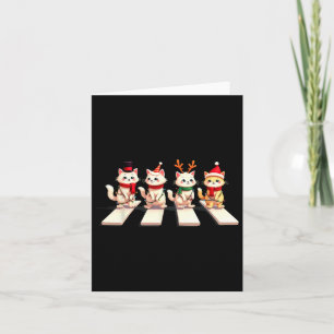 Persian Cat Crossing Road Xmas  Card