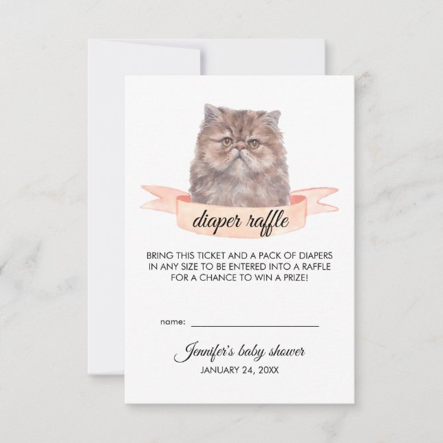 Persian Cat Diaper Raffle Invitation (Front)
