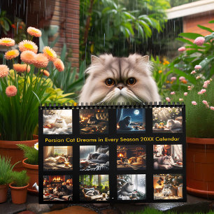 Persian Cat Dreams in Every Season 20XX Calendar