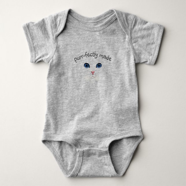 Persian Cat Face  Baby Bodysuit (Front)